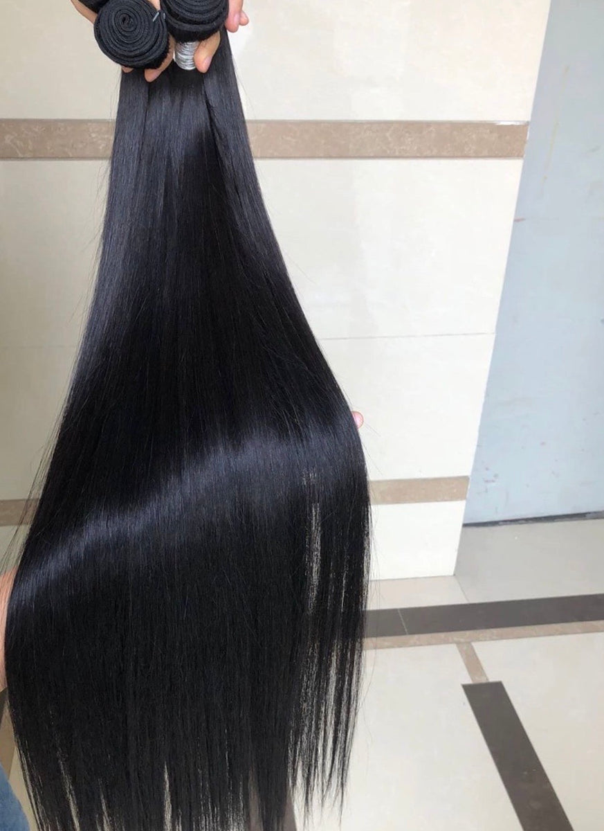 Long silky straight outlet hair